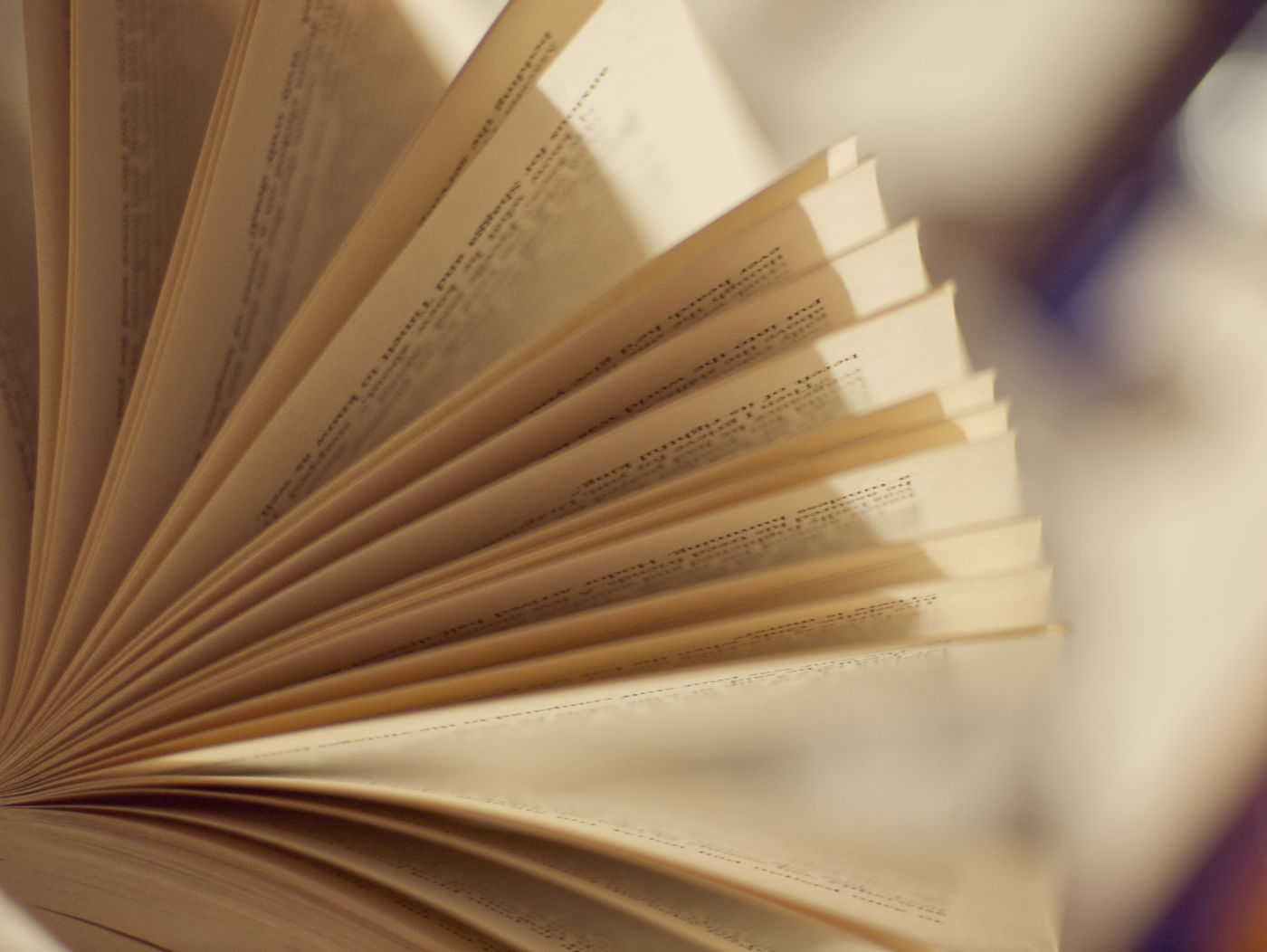 Book pages opened like a fan